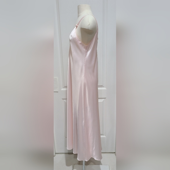 Christian Dior VINTAGE Pink Satin Full Length Slip Dress Nightgown Sz Med - Picture 3 of 12